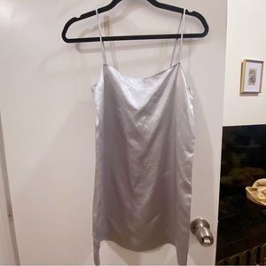 Silver metallic mini dress from Aritzia